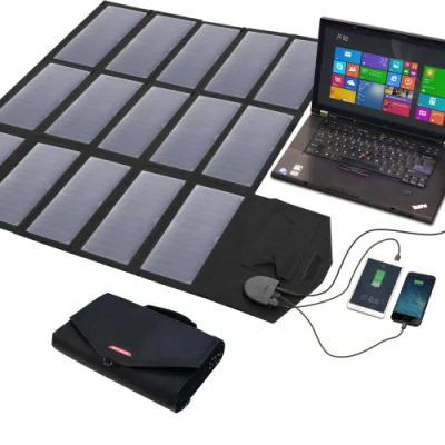 Panneau solaire portable double USB et DC 100W pour charger les téléphones, les appareils photo, les ordinateurs portables